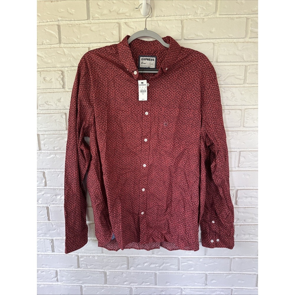 Express NWT Men's XL Slim Soft Wash Long Sleeve Button-Up Shirt